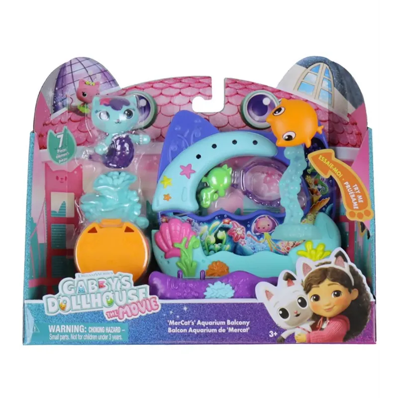GABBYS DOLLHOUSE FILMUL SET BALCONUL ACVARIU ȘI FIGURINĂ MERCAT