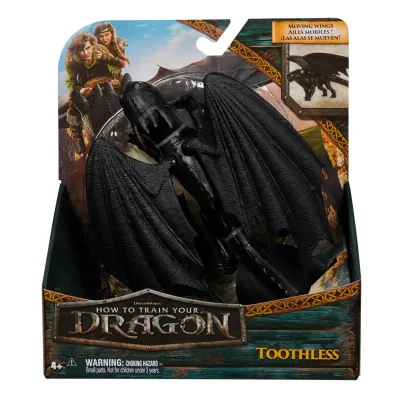 CUM SA ITI DRESEZI DRAGONUL FIGURINĂ DRAGON TOOTHLESS CU ARIPI MOBILE 20CM
