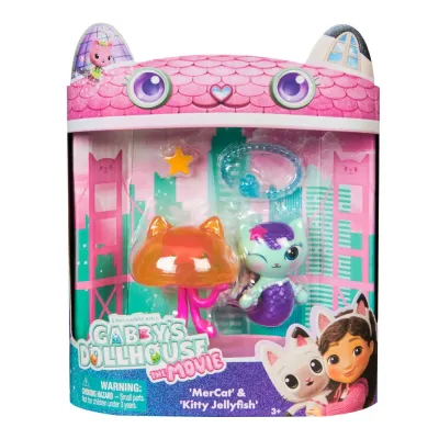 GABBYS DOLLHOUSE FILMUL SET 2 FIGURINE MERCAT ȘI PISICUTA MEDUZA ȘI ACCESORII