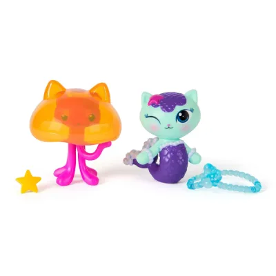 GABBYS DOLLHOUSE FILMUL SET 2 FIGURINE MERCAT ȘI PISICUTA MEDUZA ȘI ACCESORII