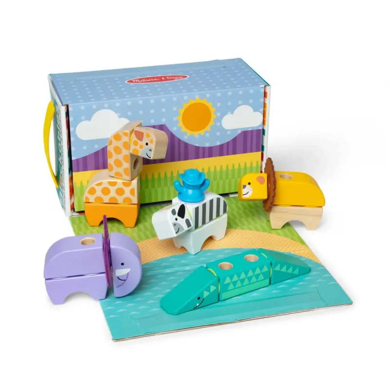 MELISSA AND DOUG SET DE CONSTRUCTIE DIN LEMN ANIMALE DIN SAFARI
