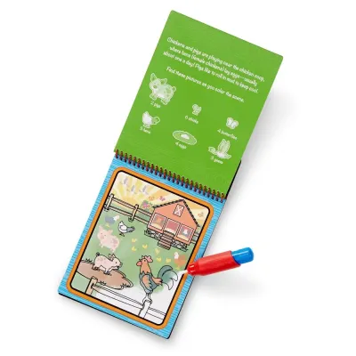 MELISSA AND DOUG CARTE DE COLORAT FERMA REUTILIZABILA CU APA WATER WOW