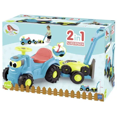 ECOIFFIER SET TRACTOR RIDE CU REMORCA ȘI COSITOARE