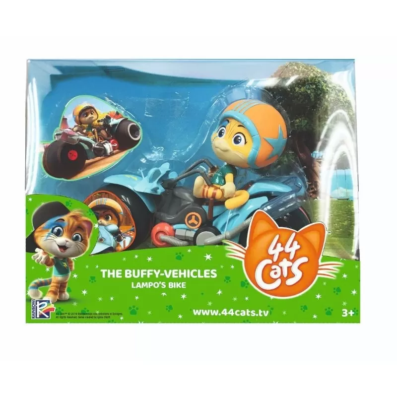 44 DE PISICI SET FIGURINĂ LAMPO CU MOTOCILETA