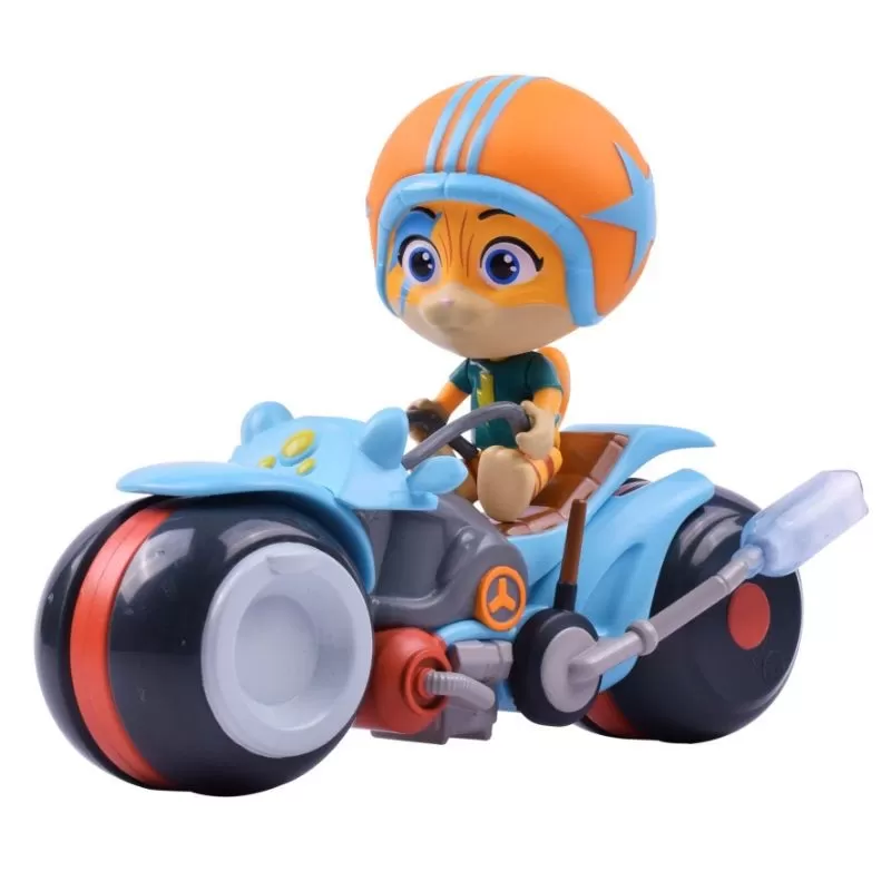 44 DE PISICI SET FIGURINĂ LAMPO CU MOTOCILETA