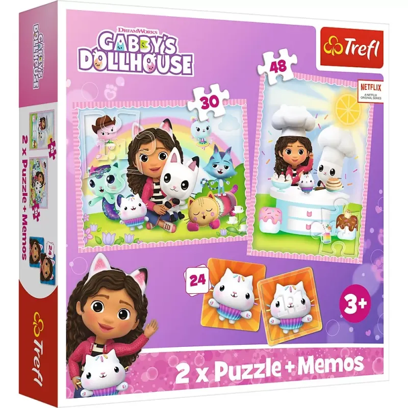 PUZZLE TREFL 2IN1 MEMO GABBYS DOLLHOUSE GABI ȘI PRIETENII EI