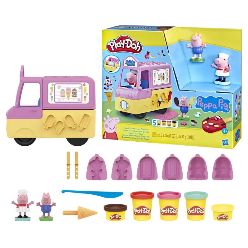 PLAY DOH PEPPA PIG ȘI MAȘINĂ DE INGHEȚATĂ