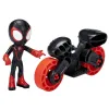 SPIDERMAN SET MOTOCICLETĂ ȘI FIGURINĂ MILES MORALES SPIDER MAN 6CM