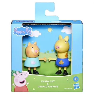 PEPPA PIG PRIETENI BUNI SET 2 FIGURINE PISICĂ CANDY ȘI GIRAFA GERALD