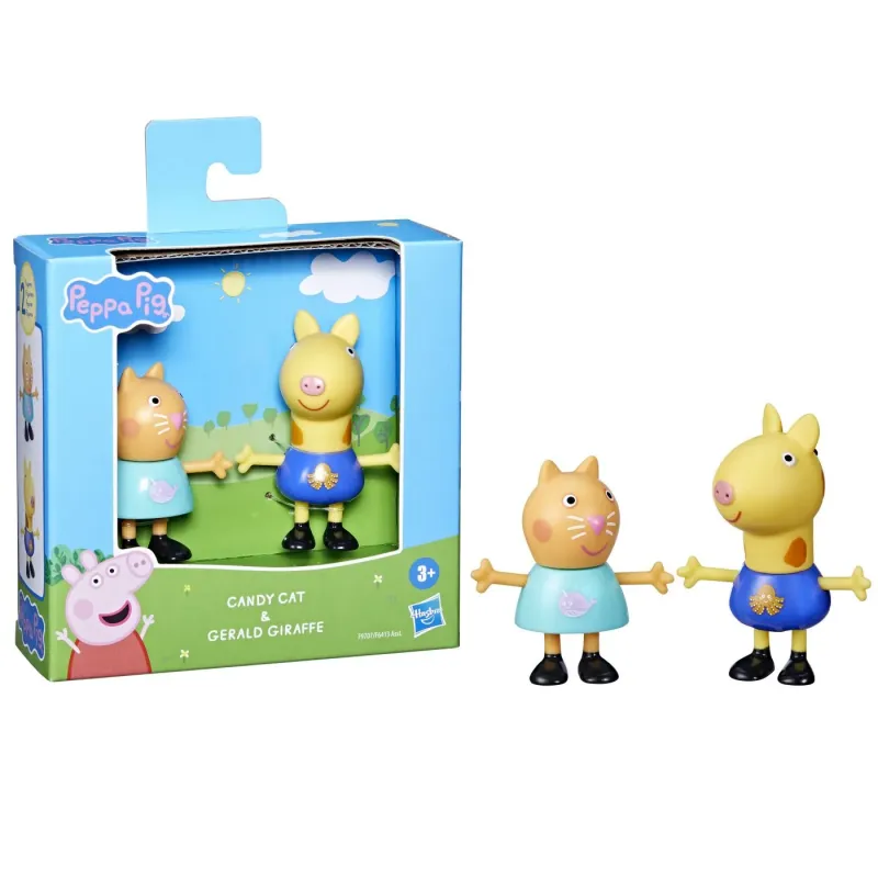 PEPPA PIG PRIETENI BUNI SET 2 FIGURINE PISICĂ CANDY ȘI GIRAFA GERALD