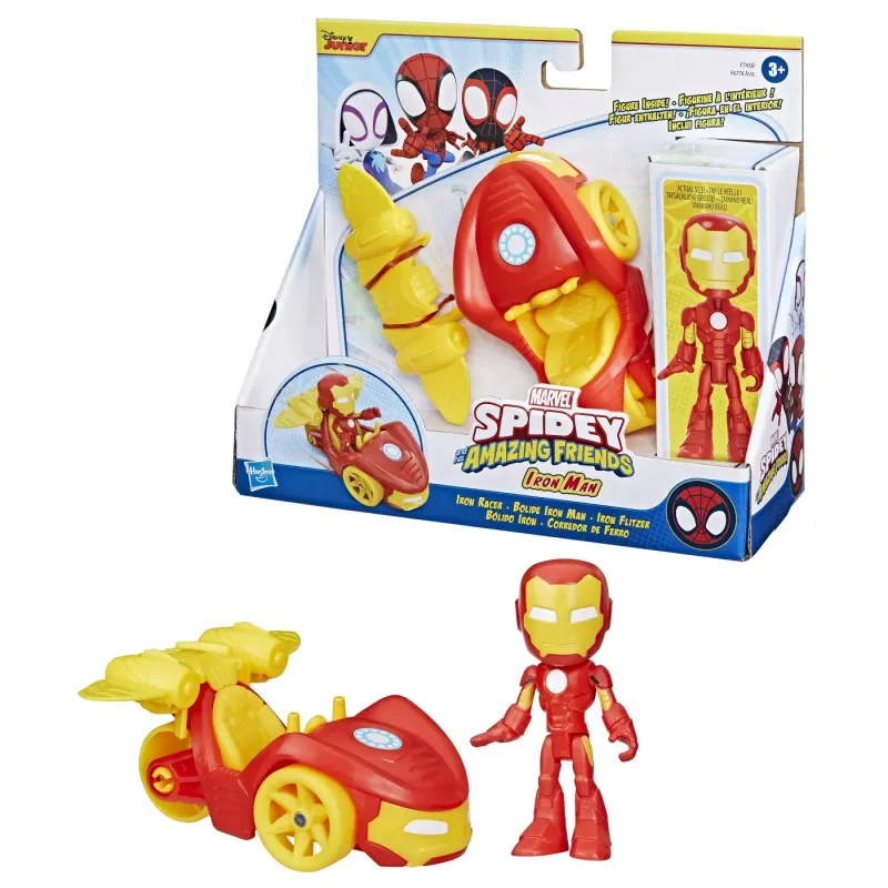 SPIDEY PRIETENII EXTRAORDINARI SET MAȘINUȚĂ ȘI FIGURINĂ ȘI ACCESORIU IRON MAN