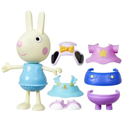PEPPA PIG SET FIGURINĂ ȘI ACCESORII VESTIMENTARE IEPURAȘUL REBECCA 15CM