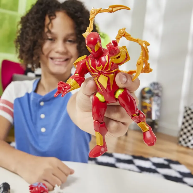MARVEL AVENGERS MIX MASHERS FIGURINĂ IRON SPIDER CU ACCESORII 12CM