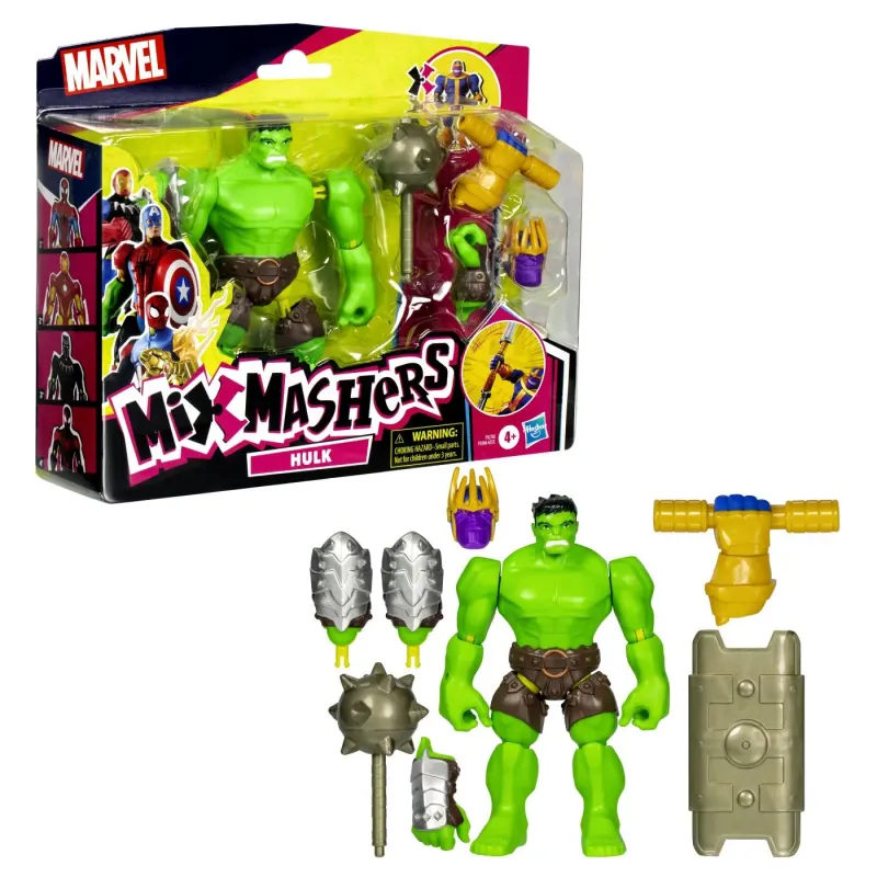 MARVEL AVENGERS MIX MASHERS SET FIGURINĂ HULK 12CM ȘI ACCESORII