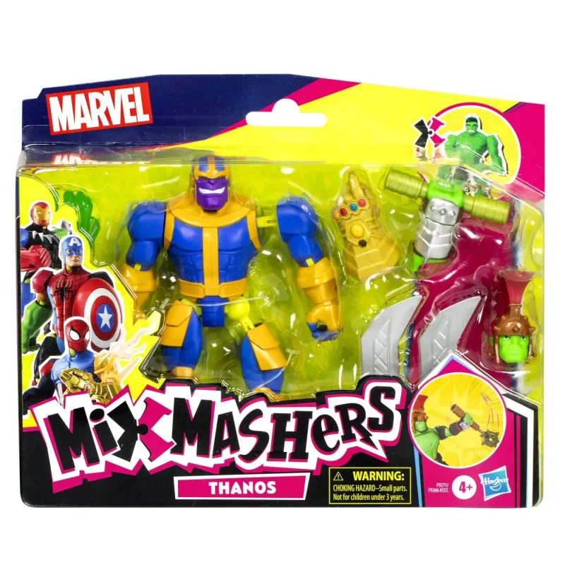 MARVEL AVENGERS MIX MASHERS SET FIGURINĂ THANOS 12CM ȘI ACCESORII