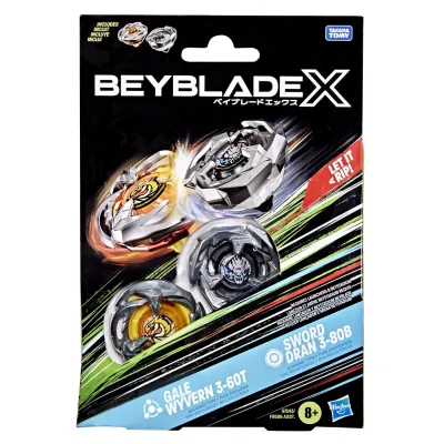 BEYBLADE X PACHET DUO GALE WYVERN 3-60T ȘI SWORD DRAN 3-80B