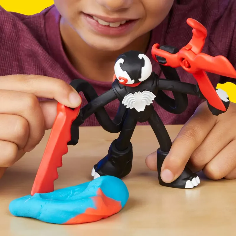 PLAY DOH SPIDERMAN SET 2 FIGURINE BATALIE CU LANSATOR ȘI SULITA