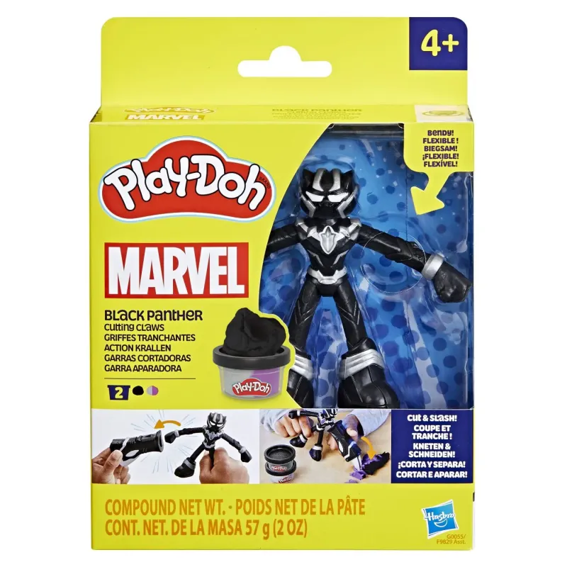 PLAY-DOH MARVEL FIGURINĂ FLEXIBILA CU ACCESORII BLACK PANTHER 10CM