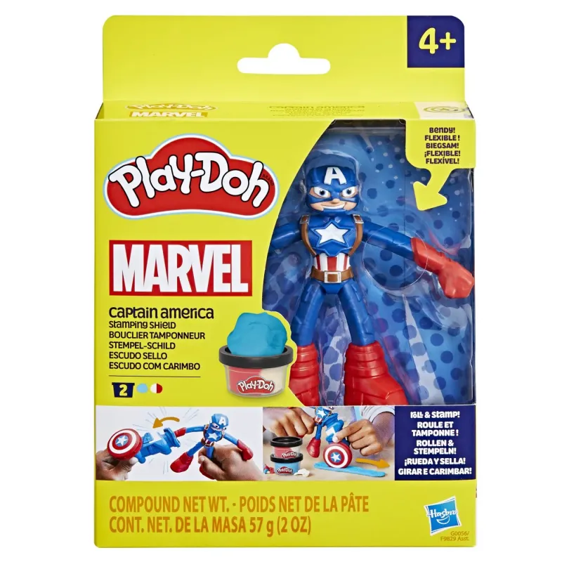 PLAY-DOH MARVEL FIGURINĂ FLEXIBILA CU ACCESORII CAPTAIN AMERICA 10CM