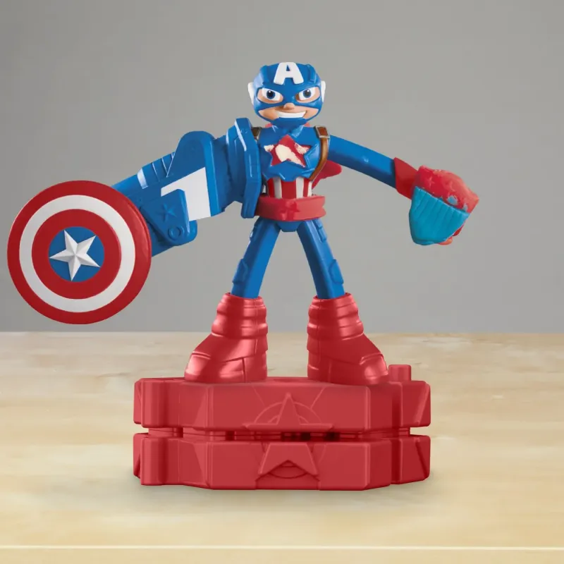 PLAY-DOH MARVEL FIGURINĂ FLEXIBILA CU ACCESORII CAPTAIN AMERICA 10CM