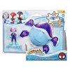 SPIDEY ȘI PRIETENII LUI UIMITORI MARVEL SET FIGURINĂ 7.6CM ȘI SUBMARINUL TESTOASA FANTOMĂ