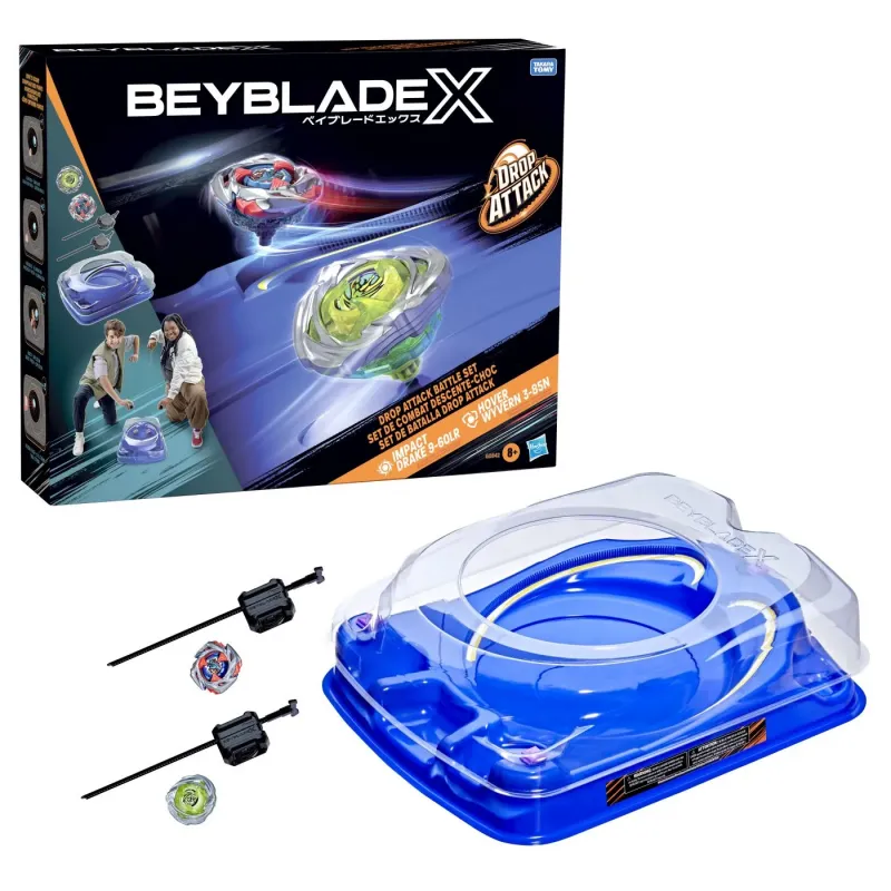 BEYBLADE X SET DE LUPTĂ DROP ATACK IMPACT DRAKE 9-60LR ȘI HOVER WYVERN 3-85N