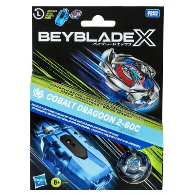 BEYBLADE X LET IT RIP SET LANSATOR ȘI ROATA COBALT DRAGOON 2-60C