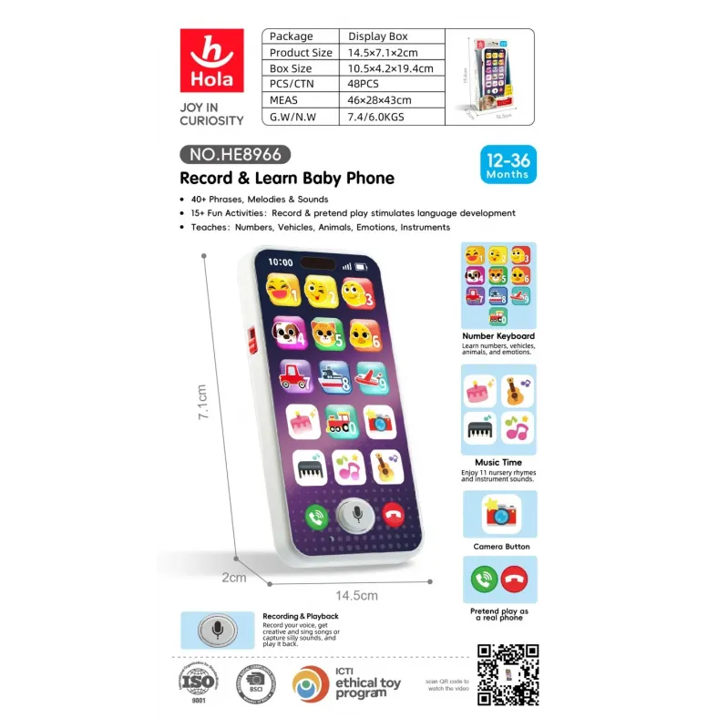 TELEFON MOBIL INTERACTIV BEBE INREGISTREAZA ȘI INVATA
