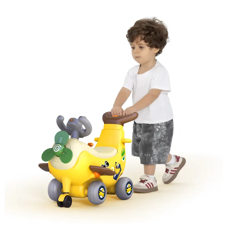 AVION INTERACTIV 4 IN 1 RIDE ON ȘI MANER DE IMPINGERE BANANA