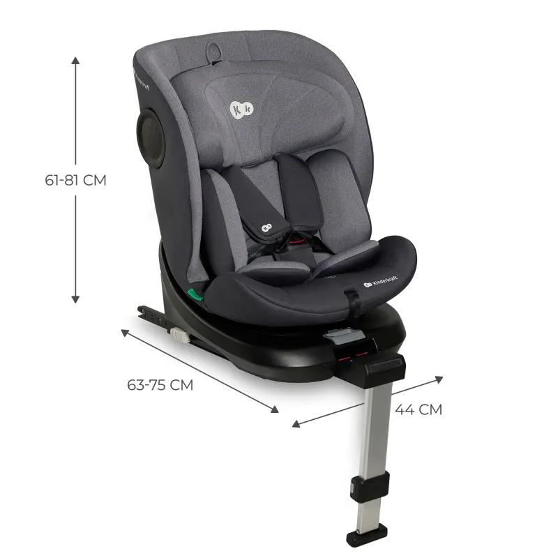 SCAUN AUTO I-SIZE, 40-150 CM, KINDERKRAFT I-360, GREY