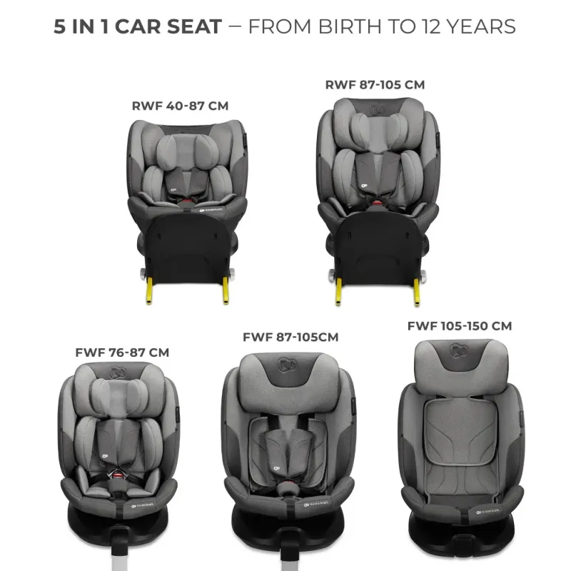 SCAUN AUTO KINDERKRAFT I-FIX, I-SIZE 40-150 CM, COOL GREY