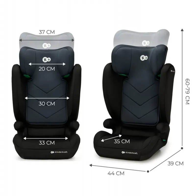 SCAUN AUTO KINDERKRAFT I-SPARK, I-SIZE 100-150 CM, BLACK
