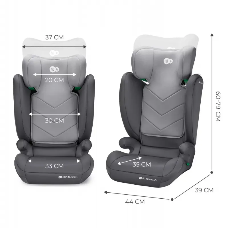 SCAUN AUTO KINDERKRAFT I-SPARK, I-SIZE 100-150 CM, GREY