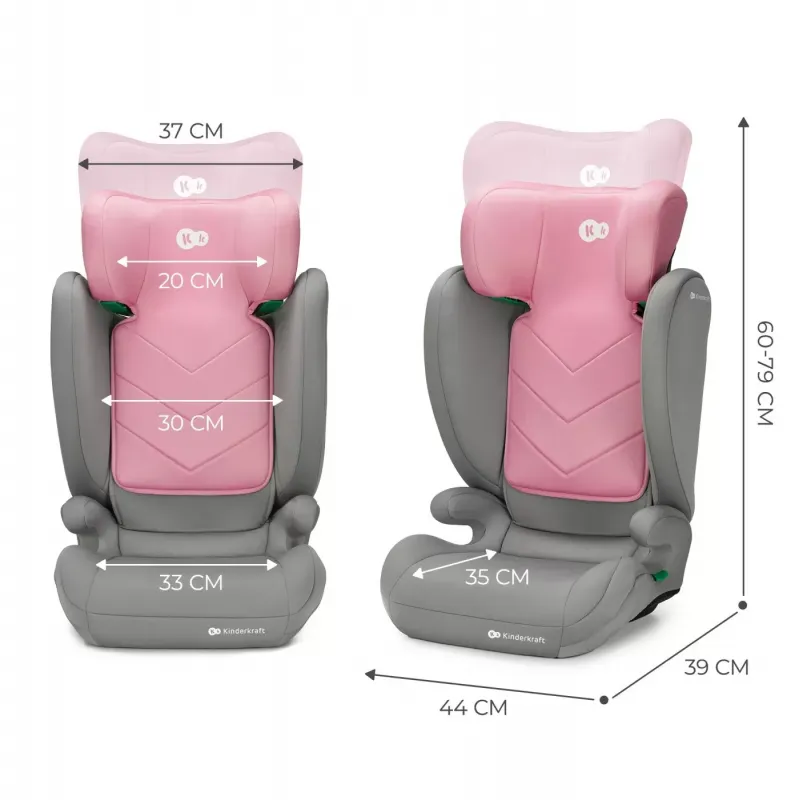 SCAUN AUTO KINDERKRAFT I-SPARK, I-SIZE 100-150 CM, PINK