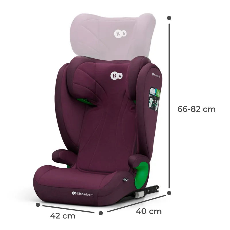 SCAUN AUTO KINDERKRAFT JUNIOR FIX2, I-SIZE 100-150 CM, CHERRY RED