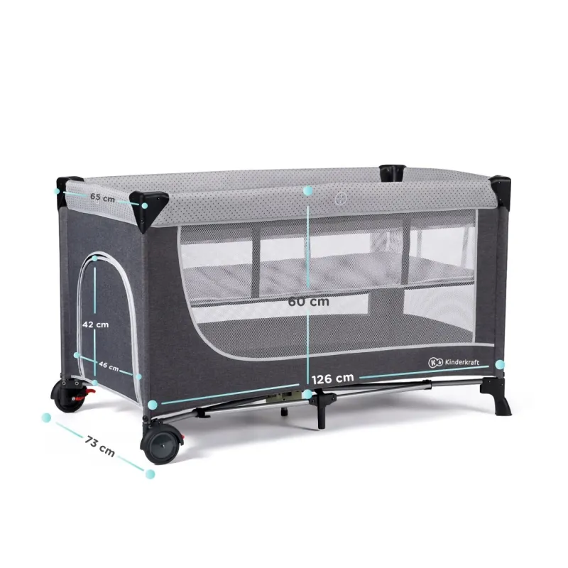 PĂTUȚ DE CALATORIE KINDERKRAFT LEODY, CU ACCESORII, GREY