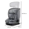 SCAUN AUTO I-SIZE, 76-150 CM, KINDERKRAFT ONETO 3, ISOFIX, COOL GREY