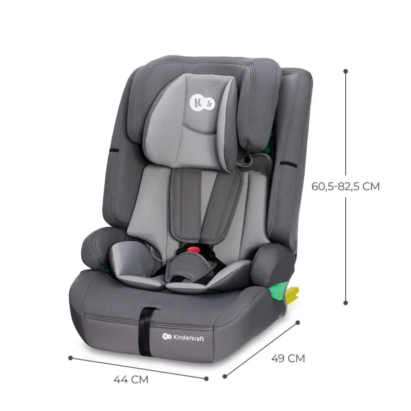 SCAUN AUTO I-SIZE, 76-150 CM, KINDERKRAFT SAFETY FIX 2, GREY
