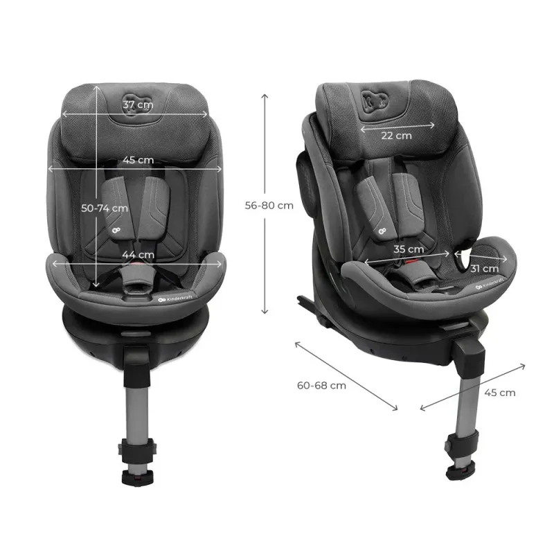 SCAUN AUTO KINDERKRAFT XRIDER 2 I-SIZE 40-150 CM GREY