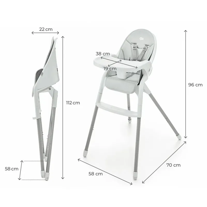 SCAUN DE MASĂ KINDERKRAFT DINNLY, GREY