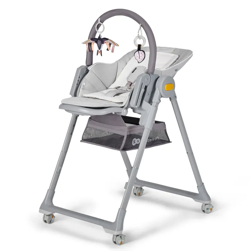 SCAUN DE MASĂ KINDERKRAFT LASTREE,  2 IN 1, TRANSFORMABIL, GREY