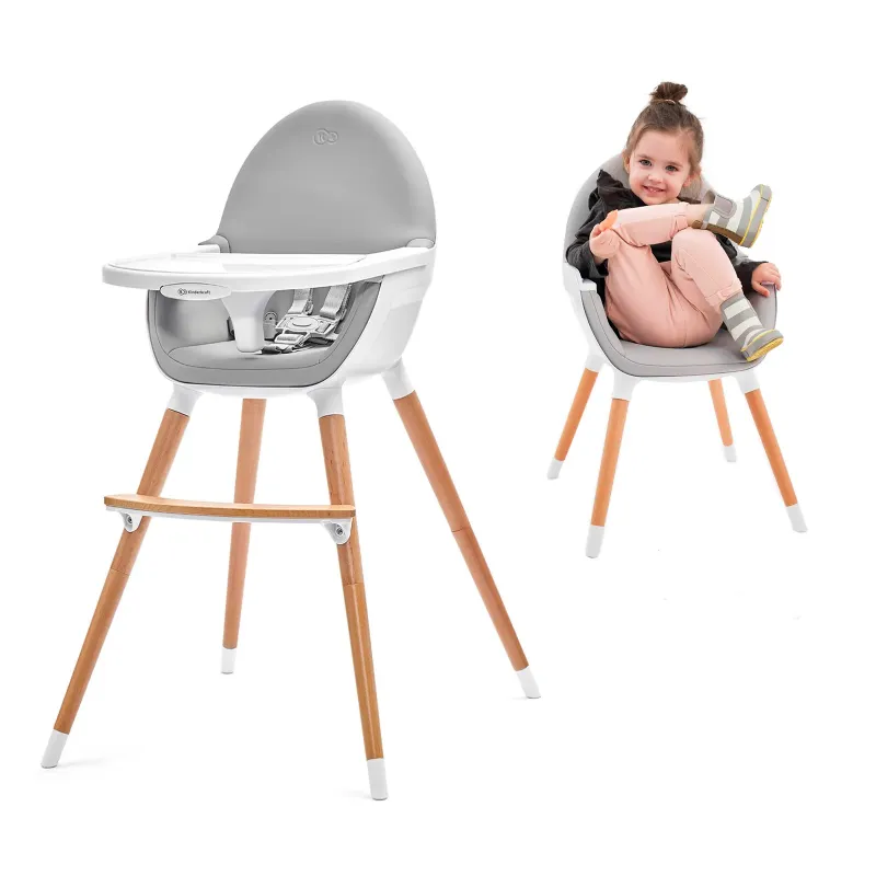 SCAUN DE MASĂ KINDERKRAFT FINI, 2 IN 1, GREY