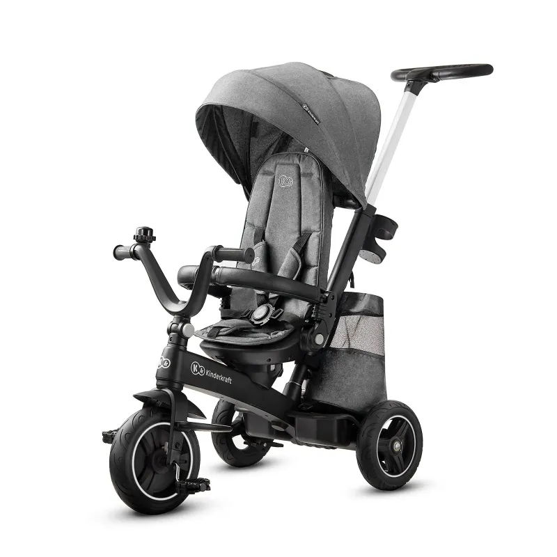 TRICICLETĂ KINDERKRAFT EASYTWIST, PLATINUM GREY