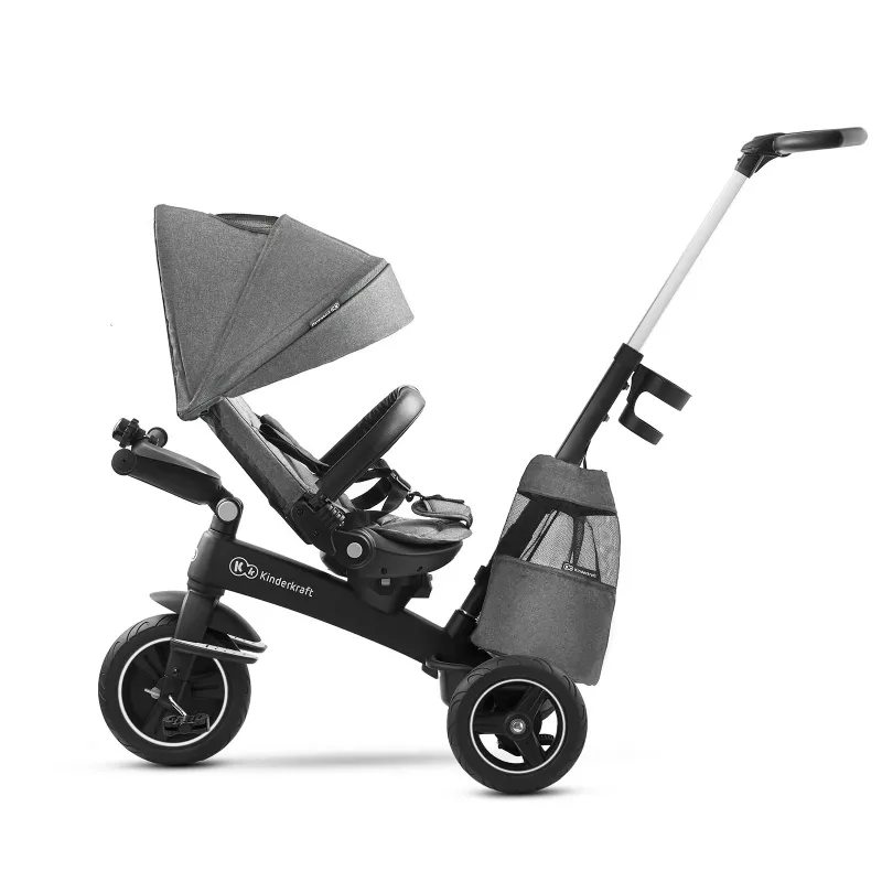 TRICICLETĂ KINDERKRAFT EASYTWIST, PLATINUM GREY
