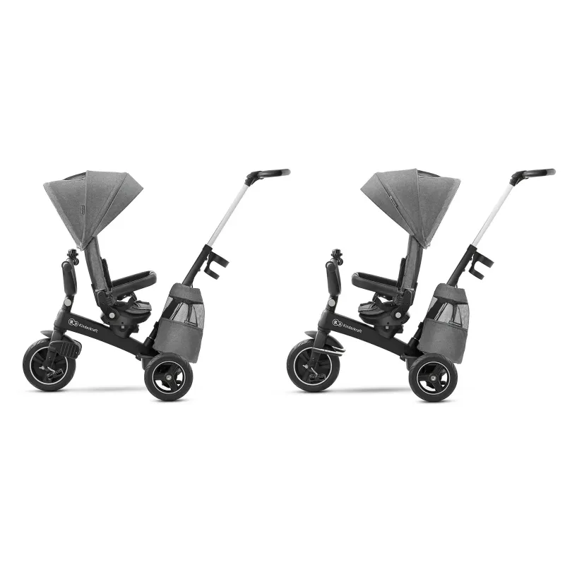 TRICICLETĂ KINDERKRAFT EASYTWIST, PLATINUM GREY