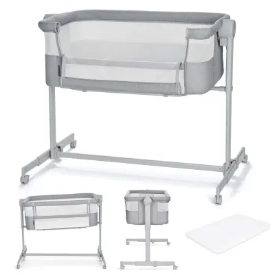 PĂTUȚ CO-SLEEPER KINDERKRAFT NESTE UP, FULL LIGHT GREY