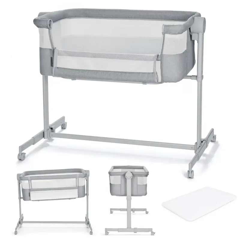 PĂTUȚ CO-SLEEPER KINDERKRAFT NESTE UP, FULL LIGHT GREY