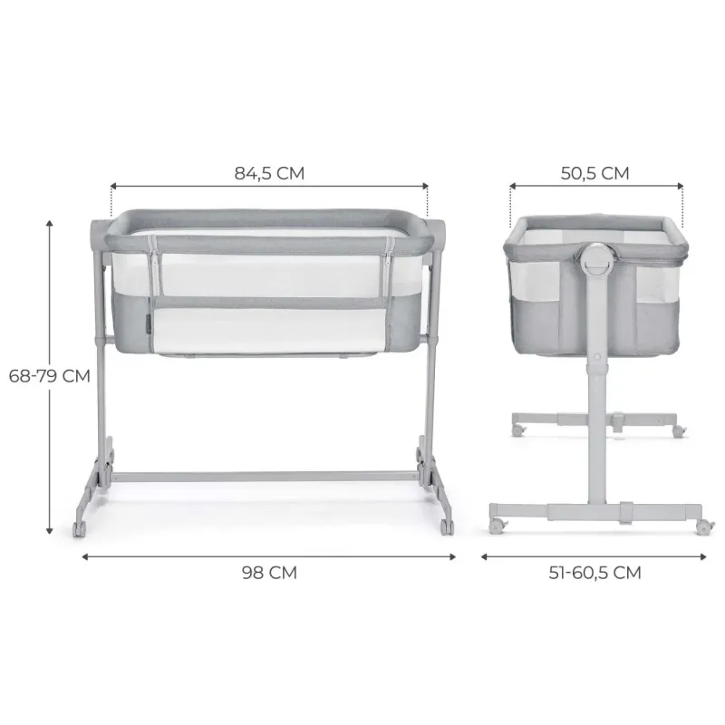 PĂTUȚ CO-SLEEPER KINDERKRAFT NESTE UP, FULL LIGHT GREY