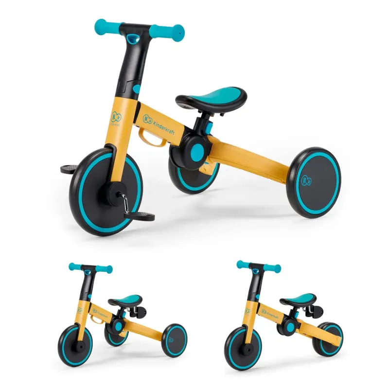 BICICLETĂ DE ECHILIBRU / TRICICLETĂ KINDERKRAFT 4TRIKE, PRIMROSE YELLOW