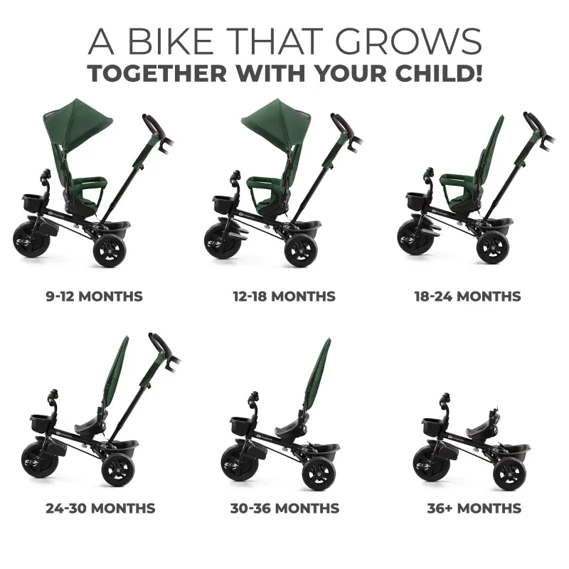 TRICICLETĂ COPII KINDERKRAFT AVEO, MYSTIC GREEN